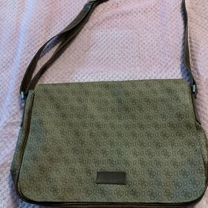 GUESS Olive Patterned Messenger Bag Men Women All